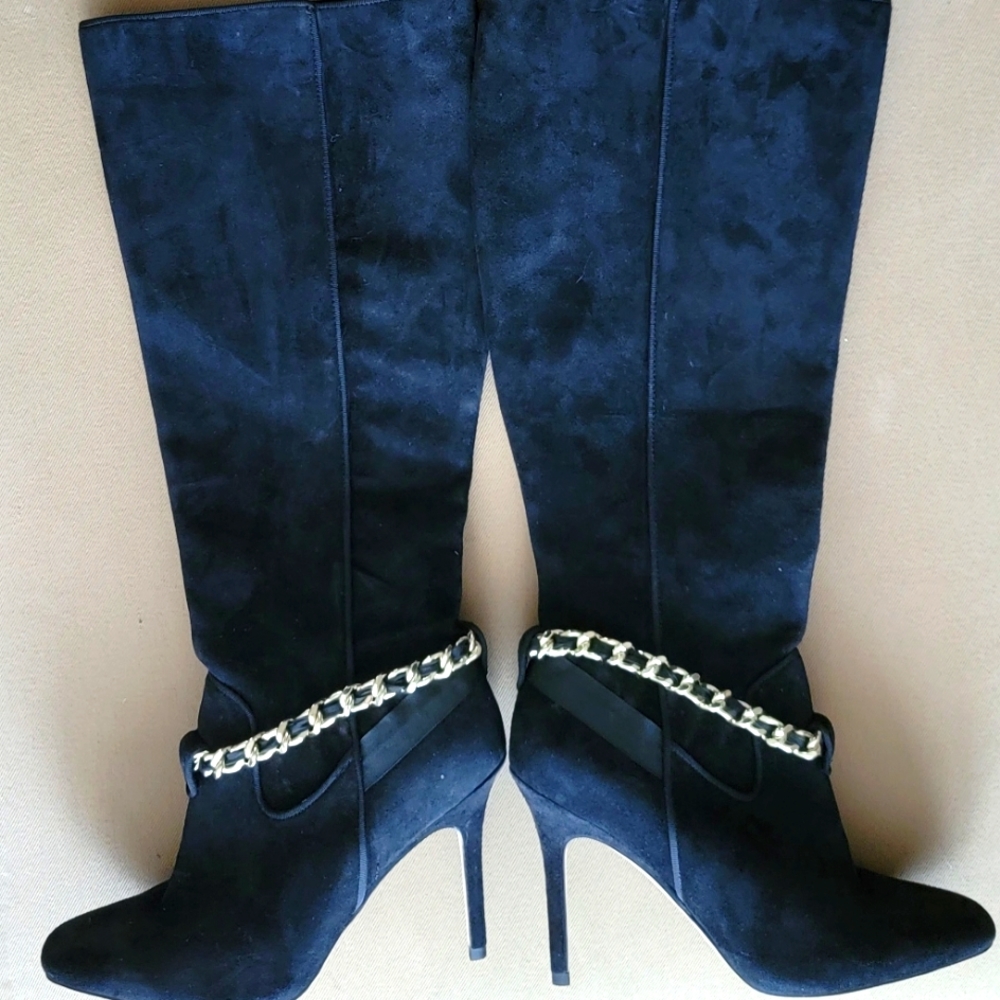 Karl Lagerfeld oryginal designer Chain Zipper boots, BRAND NEW, no box, size 8,